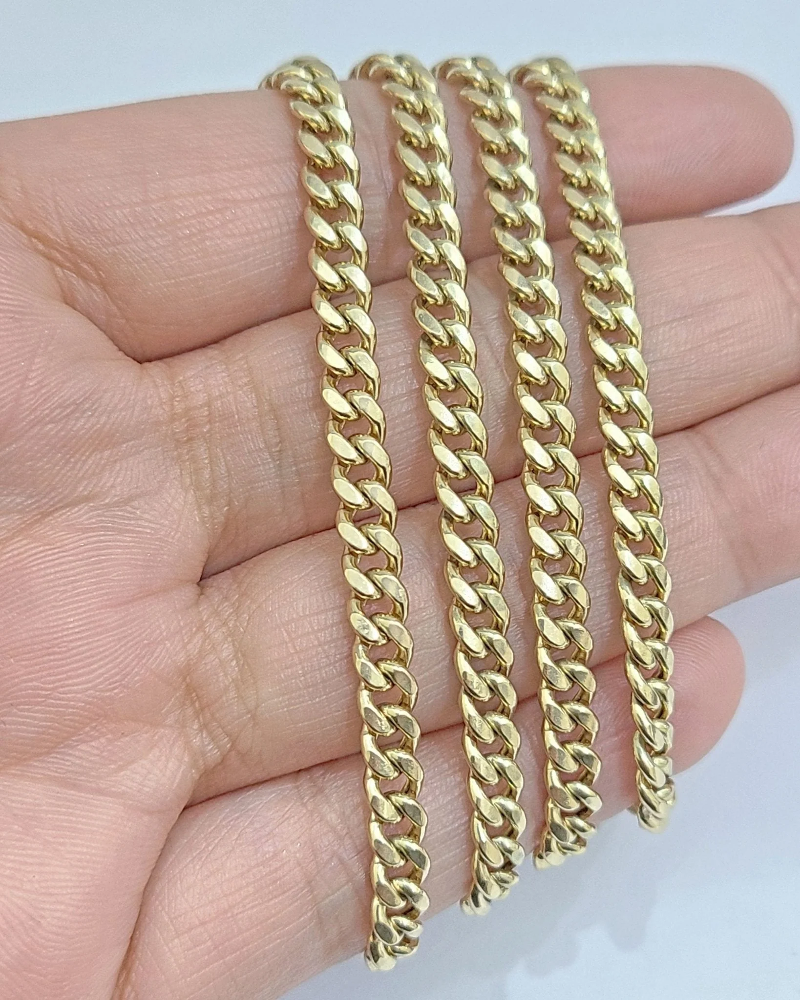Real 10kt Yellow Gold Miami Cuban Link Chain 10k Necklace 22 Inches 4mm Box Lock - Image 2