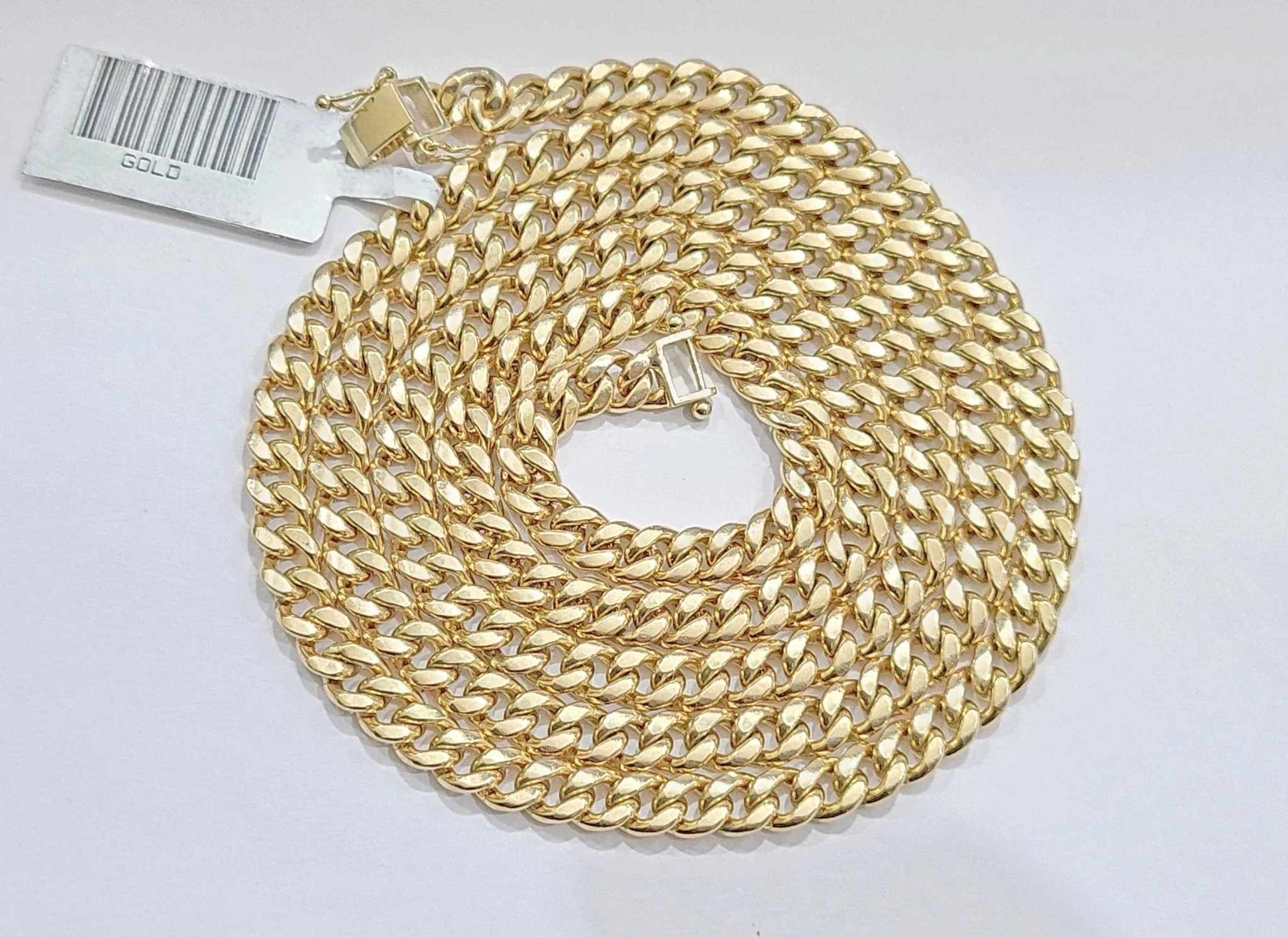 Real 10kt Yellow Gold Miami Cuban Link Chain 10k Necklace 26 Inches 4mm Box Lock - Image 2