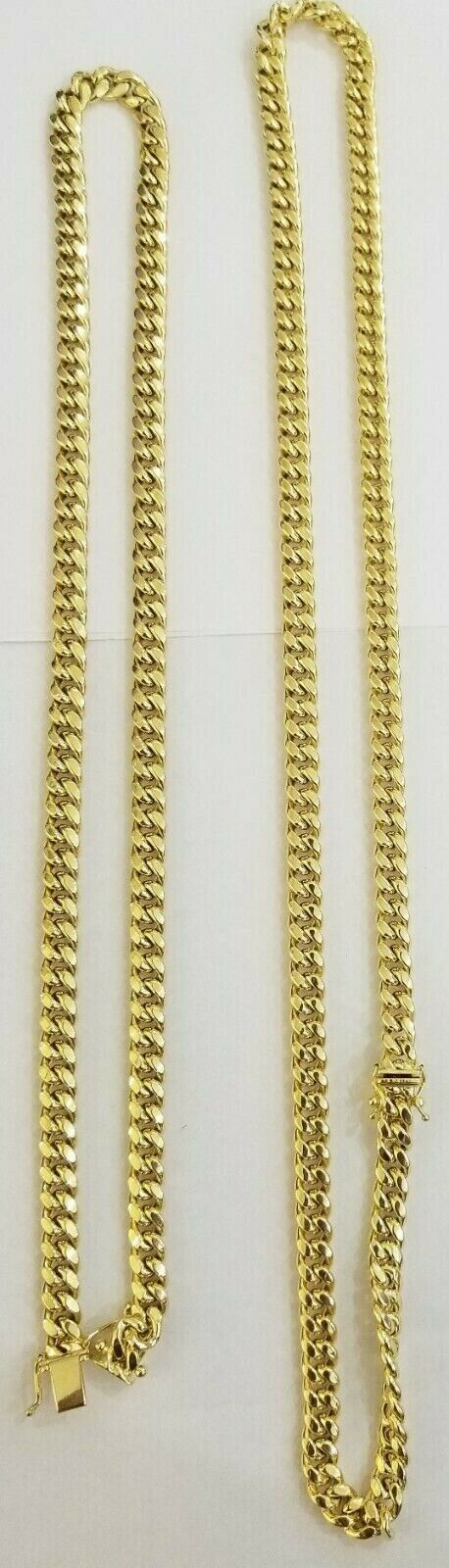 Real 10kt yellow Gold Necklace 7mm 24" Miami Cuban Link chain Box Lock 28-29g - Image 5