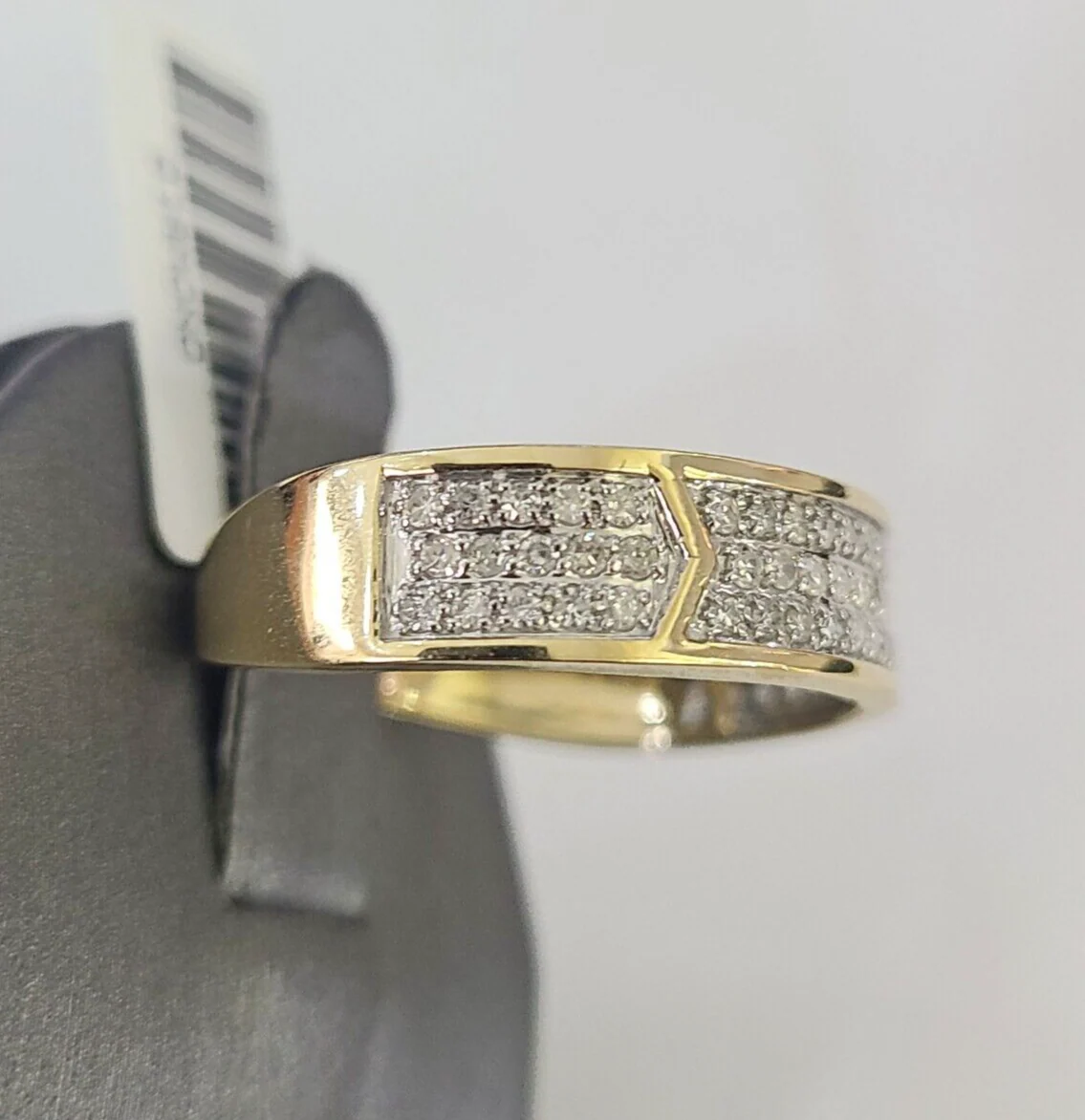 Real 14k Diamond Mens Ring Band Yellow Gold Casual Genuine Natural Wedding - Image 3