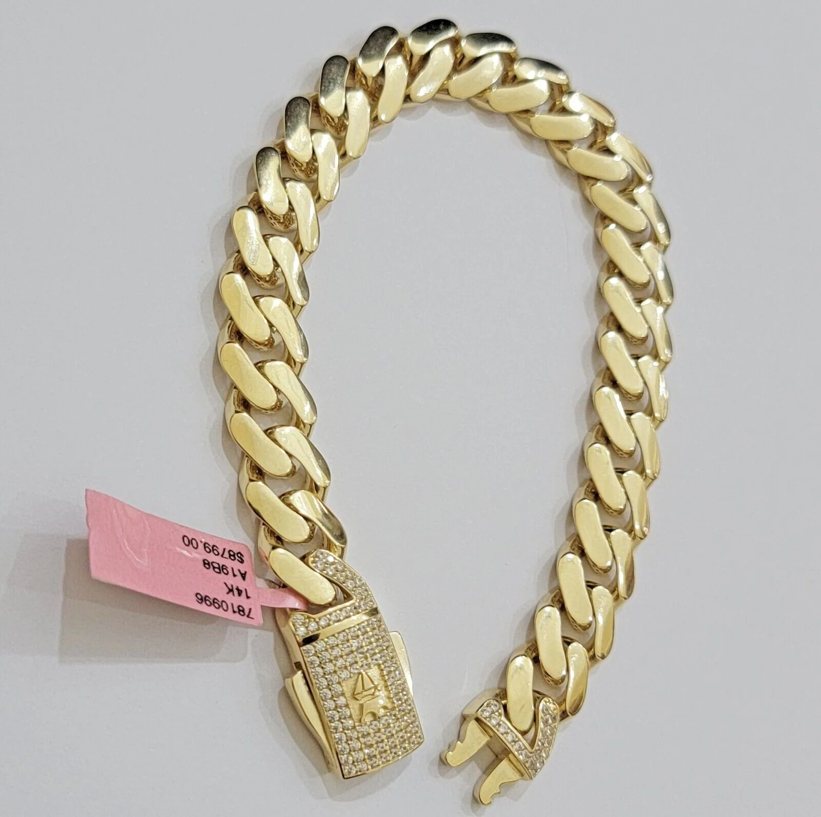 Real 14k Gold Bracelet 11mm Miami Cuban Link 8.5'' inch Men's 14kt Yellow Gold - Image 3