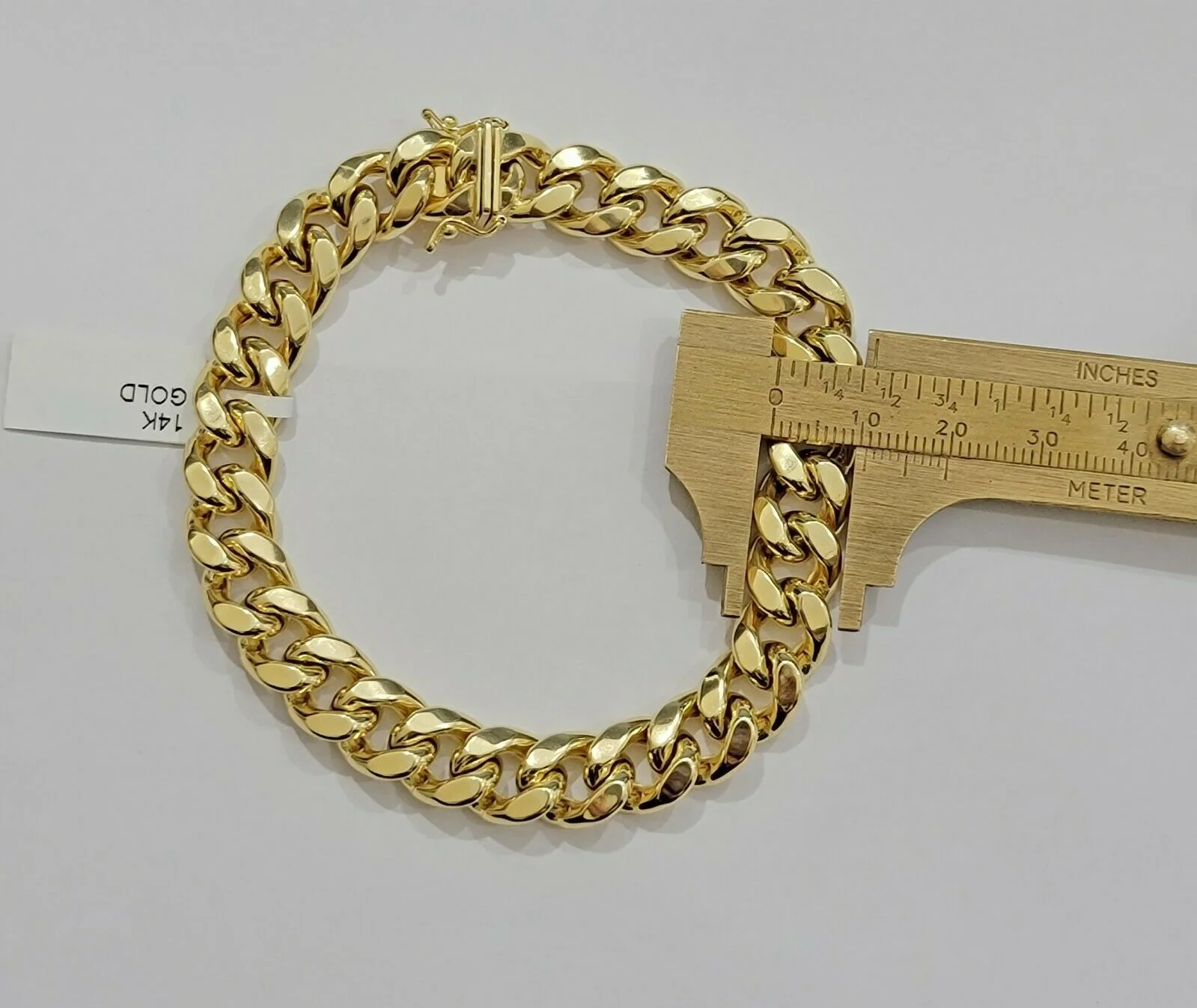 Real 14k Gold Bracelet 11mm Miami Cuban Link 8" Inch Box Clasp, Men 14kt ,STRONG - Image 4