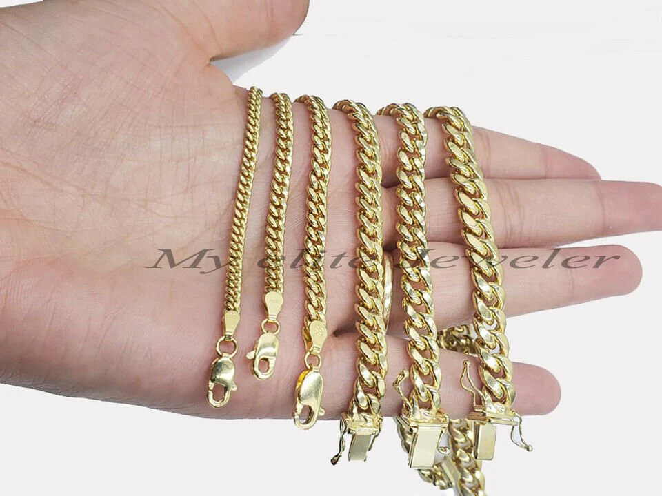 REAL 14k Gold Bracelet Men Women Cuban Link 7.5 8 8.5 9 Inch 2-8 mm Box Lock - Image 3