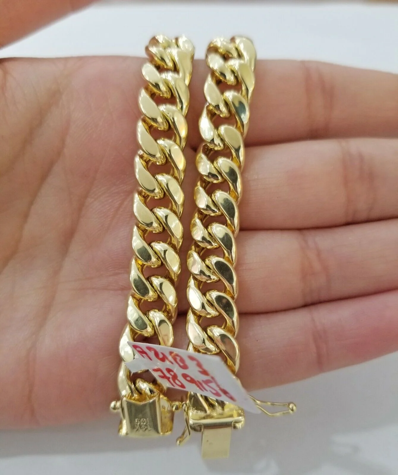 REAL 14k Gold Bracelet Miami Cuban Link 7.5" 9mm Strong Box Lock For Men Women - Image 4