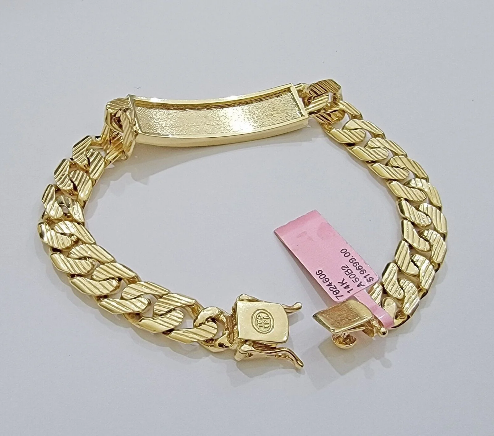 Real 14k Gold Bracelet Miami Cuban Link ID Name Plate 10mm 8.5 Inch Solid 14KT - Image 7
