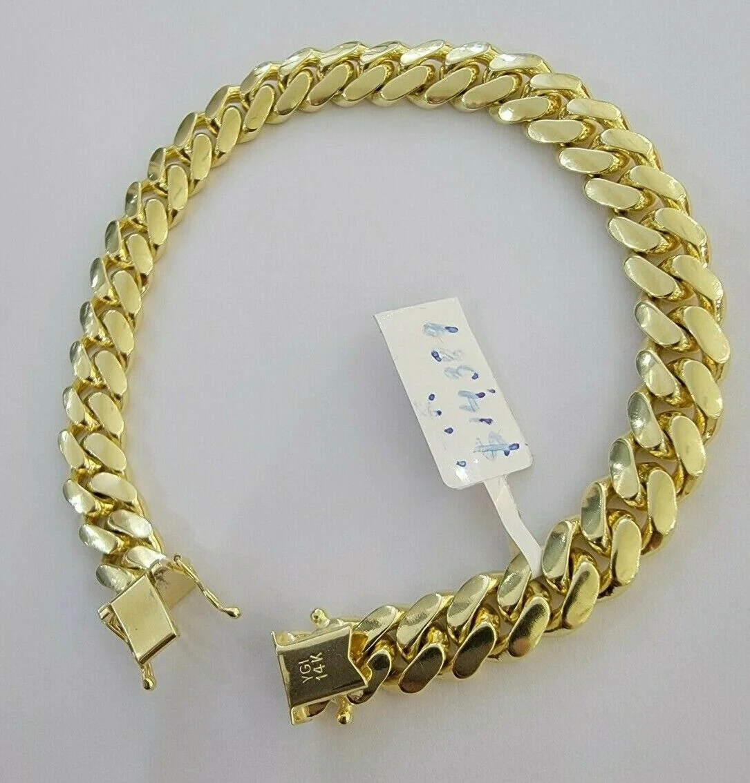 REAL 14k Gold Bracelet Miami Cuban Link SOLID 14kt Yellow Gold 8.5mm 8.5" Men's - Image 6