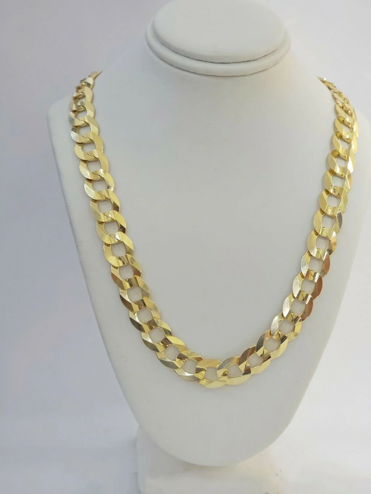 Real 14k Gold Cuban Curb Link Necklace Chain 11mm 22"-28"14kt Yellow Gold,SOLID - Image 2