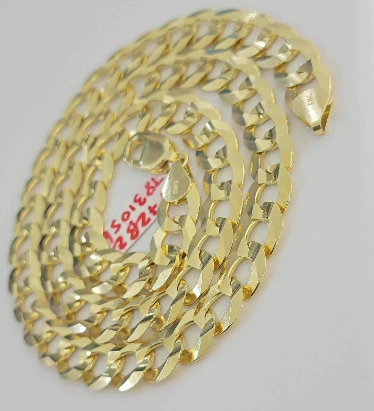 Real 14k Gold Cuban Curb Link Necklace Chain 11mm 22"-28"14kt Yellow Gold,SOLID - Image 4