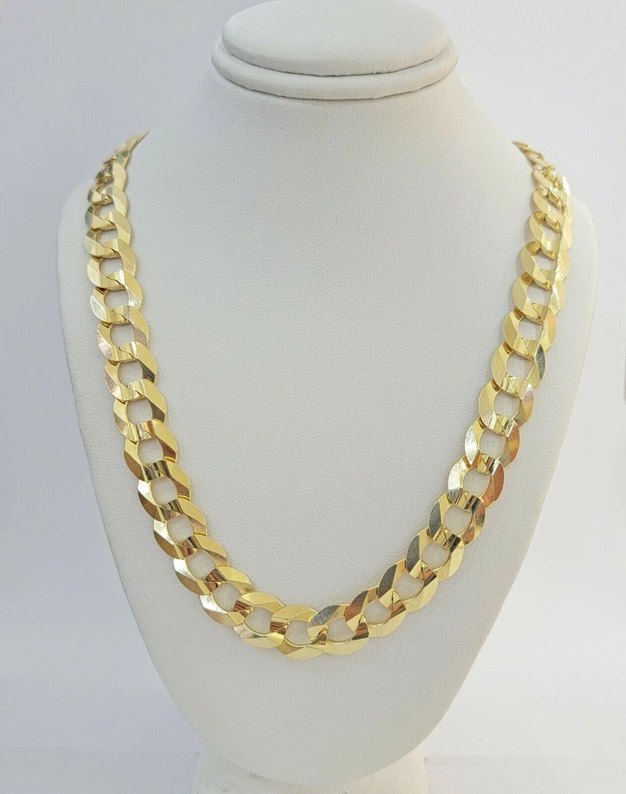 Real 14k Gold Cuban Curb Link Necklace Chain 11mm 22"-28"14kt Yellow Gold,SOLID - Image 5