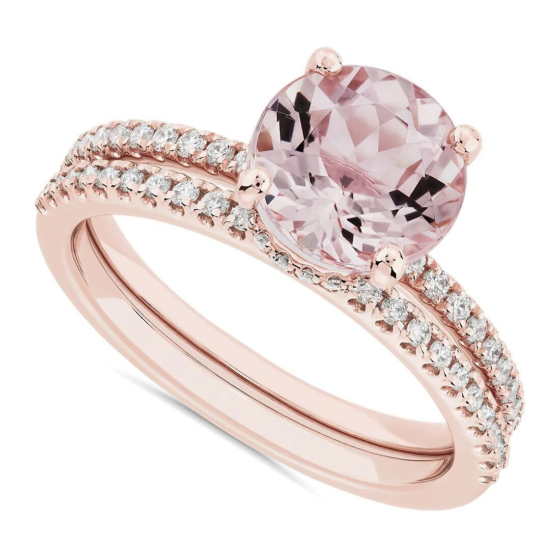 Real 14k Gold Ladies Diamond Ring 0.50CT Size 7 Rose Petite Micropav�� Band 14kt - Image 4