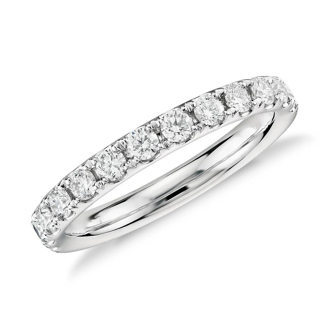 Real 14k Gold Ladies Diamond Ring 2CT Size 7 White Riviera Pav�� Wedding Band