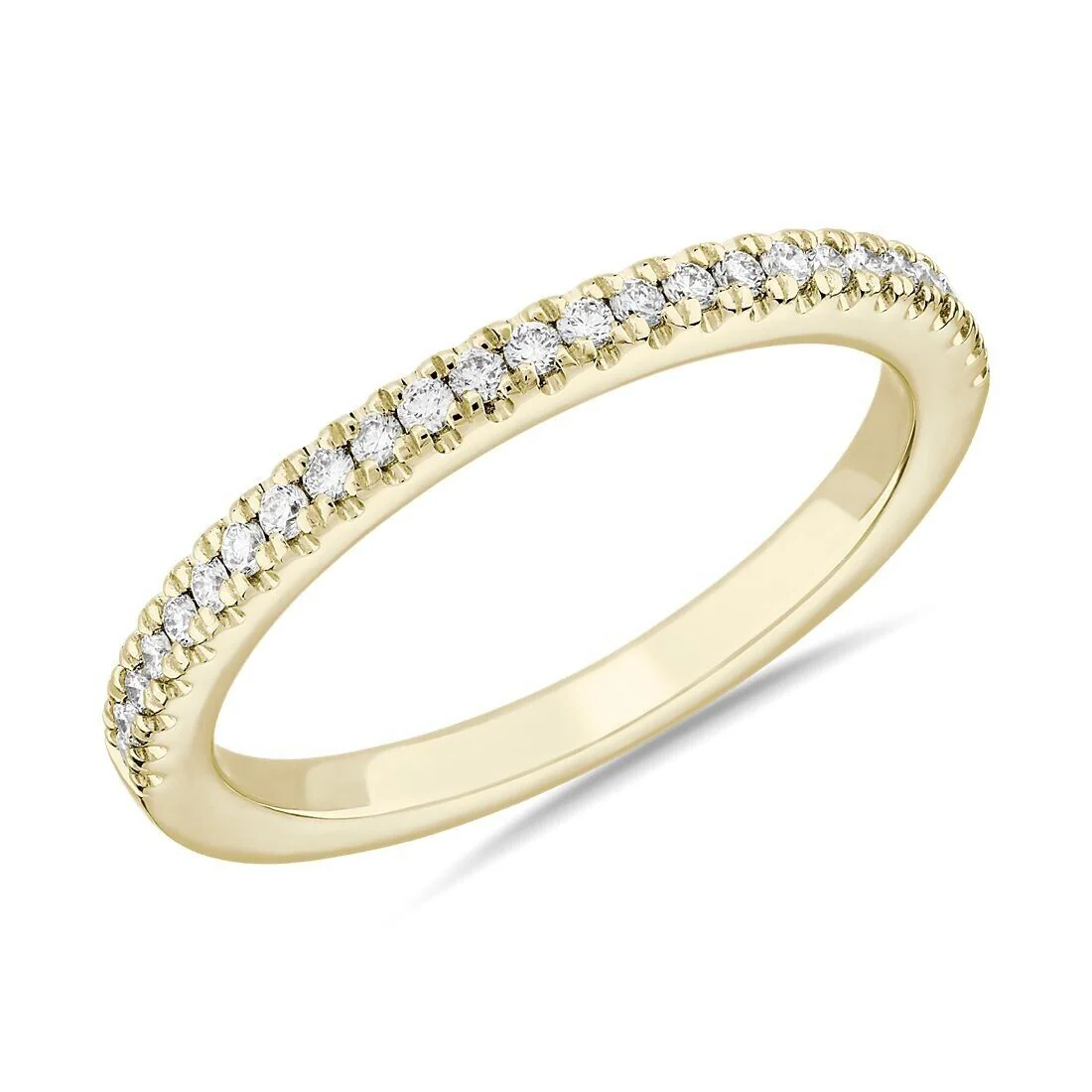 Real 14k Gold Ladies Diamond Ring 2CT Size 7 Yellow Riviera Pav�� Wedding Band