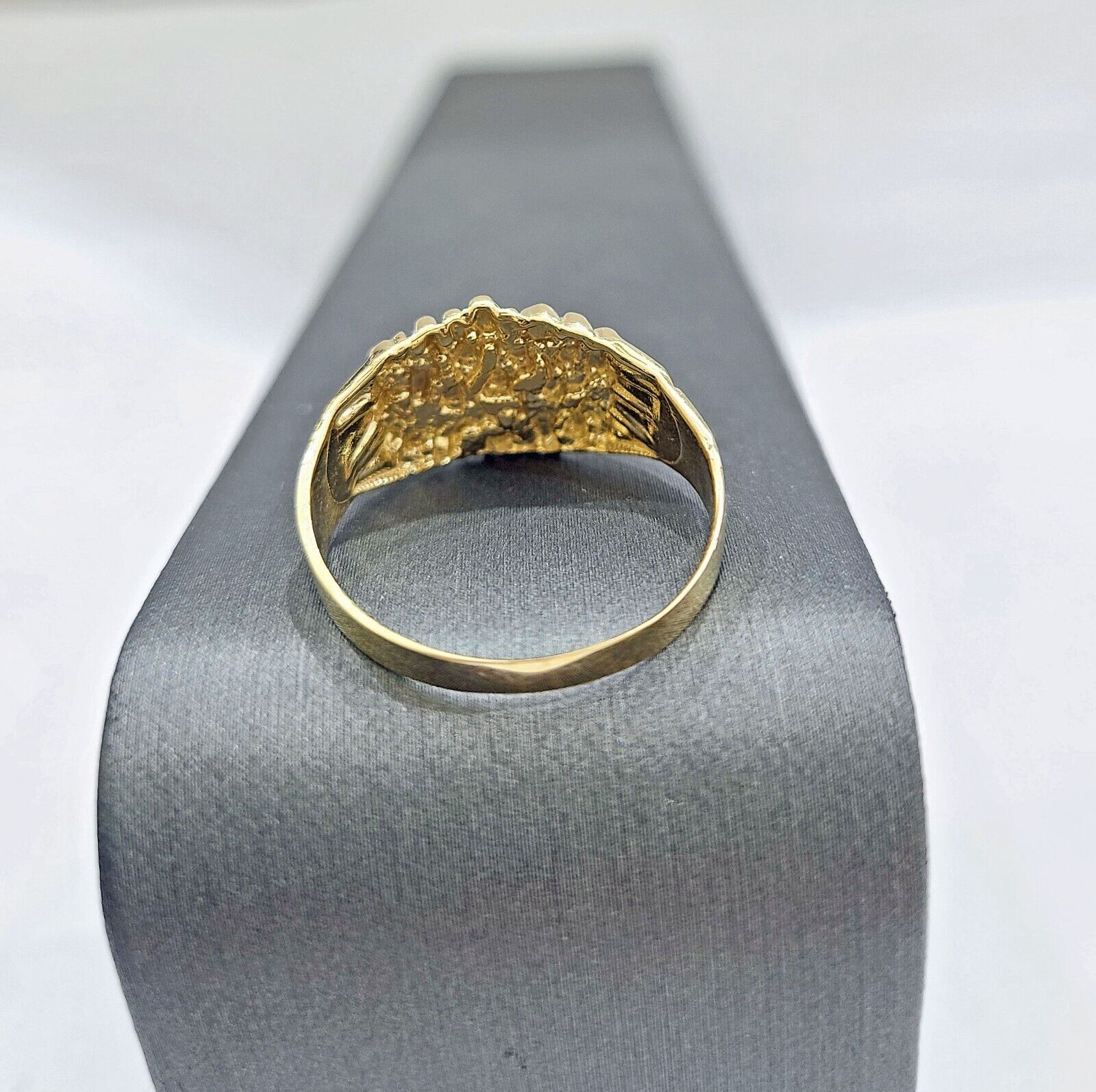 Real 14k Gold Men's Ring Nugget All Sizes 14kt Yellow Gold Unisex - Image 3