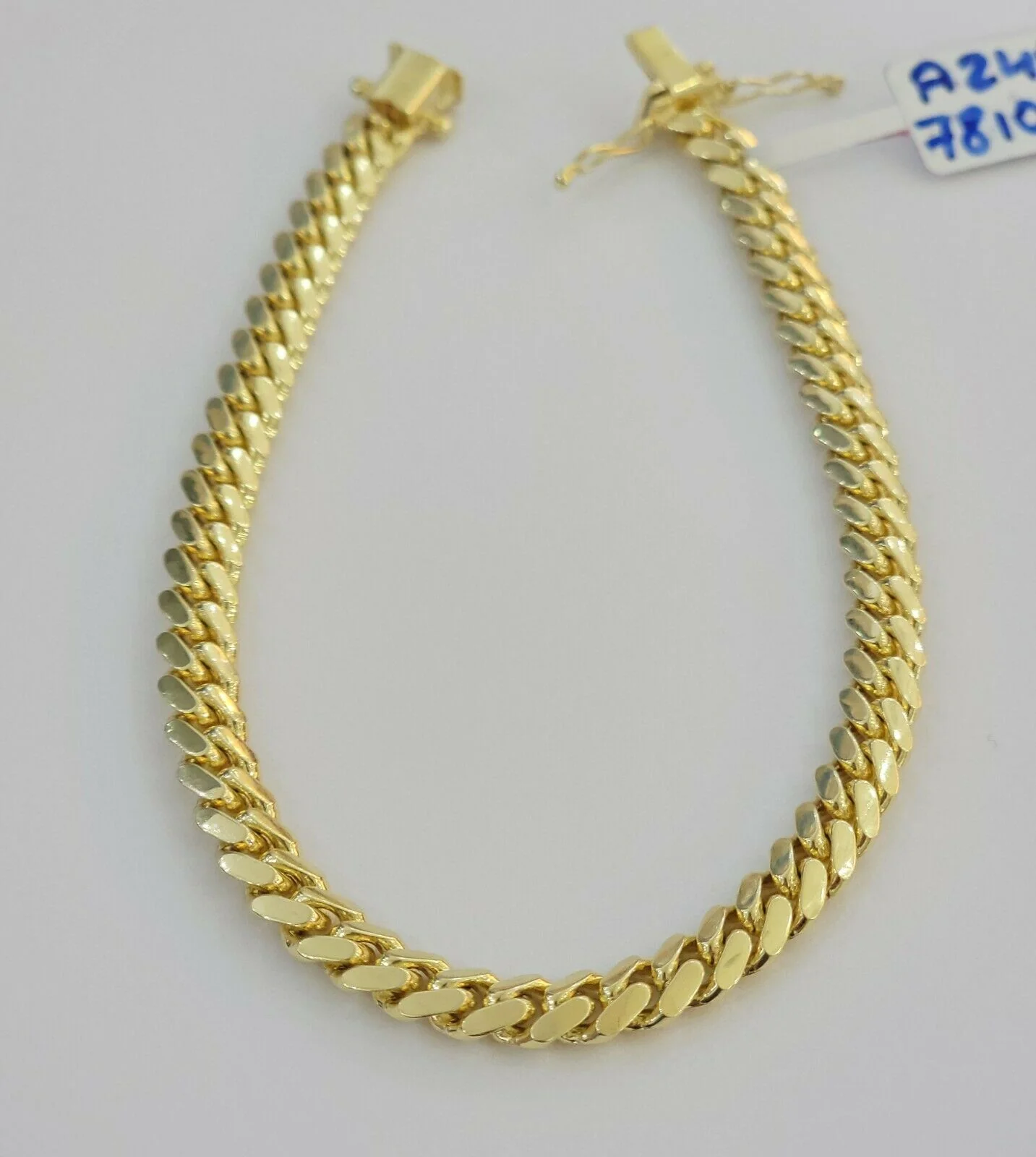 REAL 14k Gold Miami Cuban Bracelet 7" 6mm 14 kt Yellow Gold Solid Links LADIES - Image 5