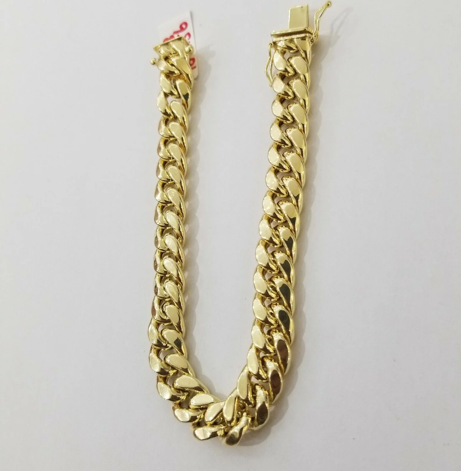 REAL 14k Gold Miami Cuban Bracelet 7" 9mm 14 kt Yellow Gold Strong Link LADIES - Image 5