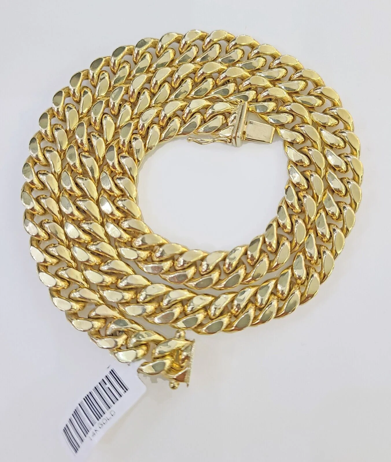 Real 14k Gold Miami Cuban Link Chain Necklace 10mm 20" Box lock 14kt Men's Choker