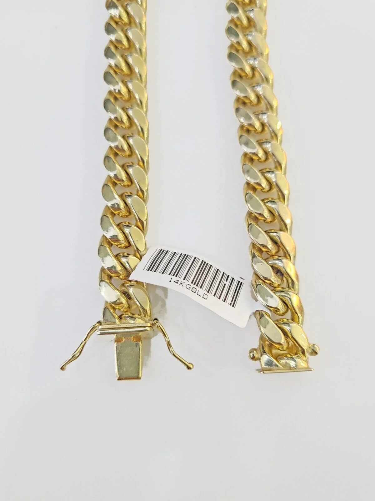 Real 14k Gold Miami Cuban Link Chain Necklace 10mm 22" Box lock 14kt Yellow Gold - Image 5