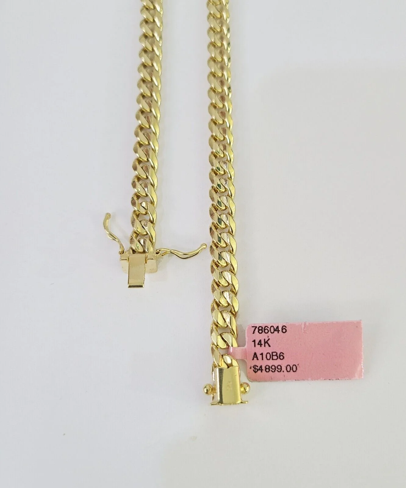 Real 14K Gold Miami Cuban Link Chain Necklace 26 inch 6mm Mens Hollow DISCOUNT - Image 3