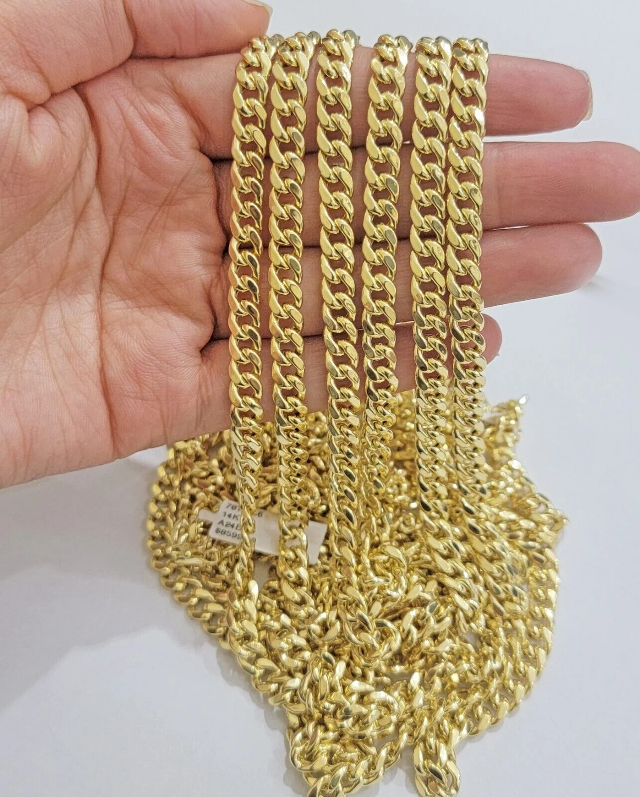 Real 14k Gold Necklace Miami Cuban Link chain 6mm 18" - 28" Strong, 14kt Yellow - Image 7