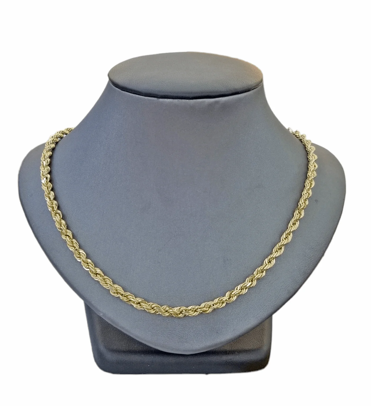 Real 14k Gold Rope chain 20 Inch 4mm Diamond Cuts 14kt Yellow Gold Men Women - Image 8