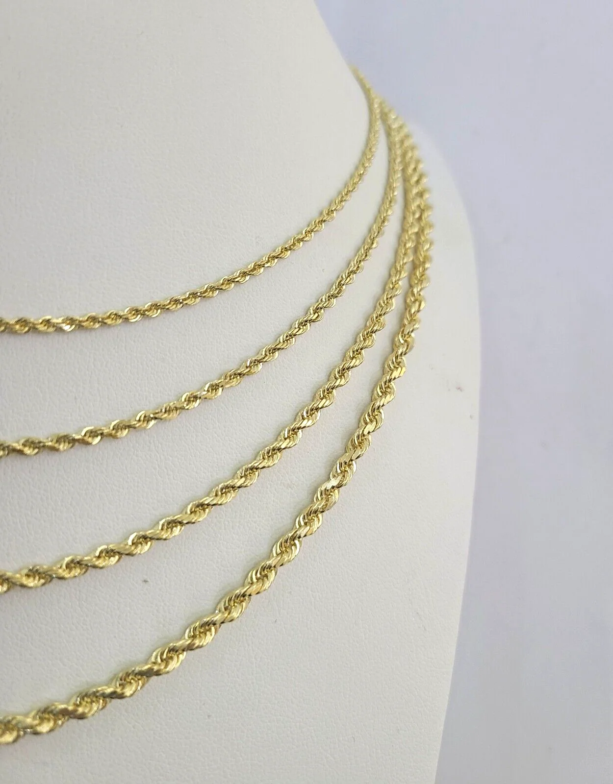 Real 14k Gold Rope Chain Necklace 2mm 2.5mm 3mm 4mm Yellow 14kt Men Women - Image 4