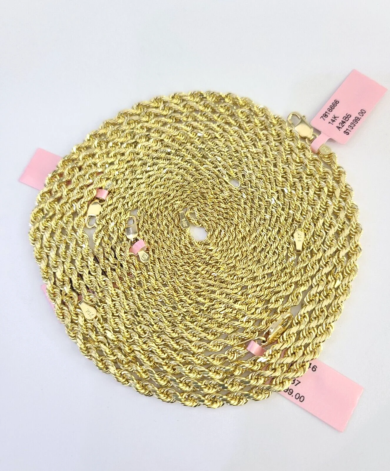 Real 14k Gold Rope Chain Necklace 2mm 2.5mm 3mm 4mm Yellow 14kt Men Women - Image 9