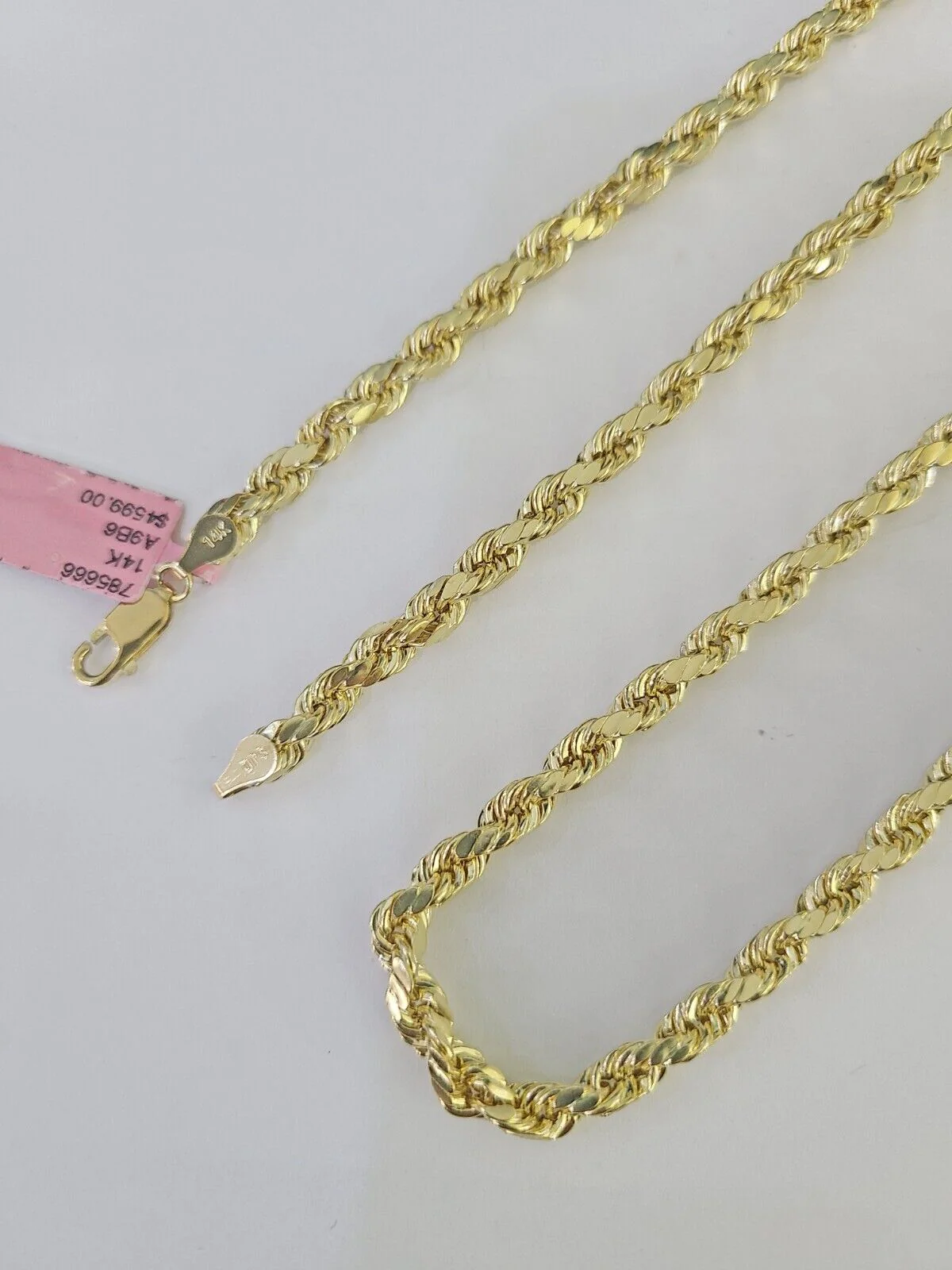 Real 14k Gold Rope Chain Necklace 3mm-6mm 20"-26" Inch Men Women Yellow 14kt - Image 11