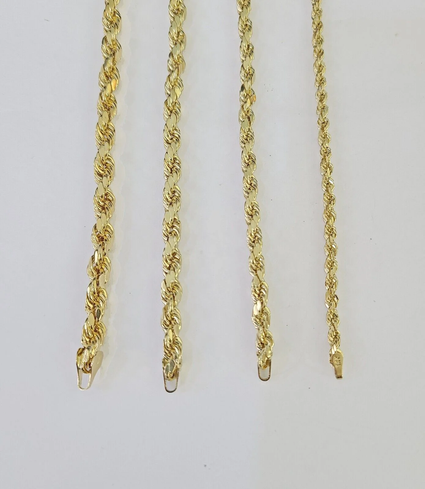 Real 14k Gold Rope Chain Necklace 3mm-6mm 20"-26" Inch Men Women Yellow 14kt - Image 14