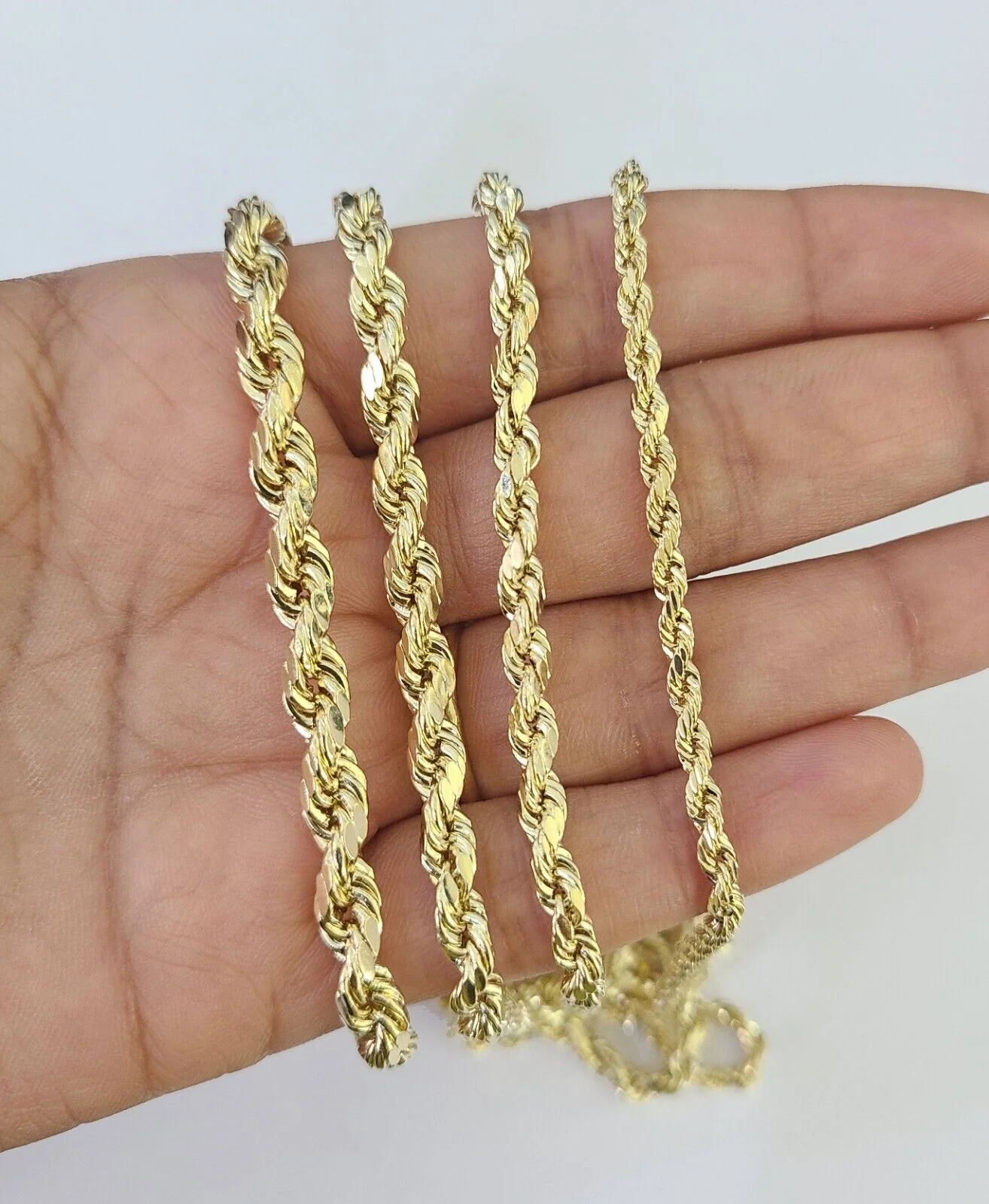 Real 14k Gold Rope Chain Necklace 3mm-6mm 20"-26" Inch Men Women Yellow 14kt - Image 2