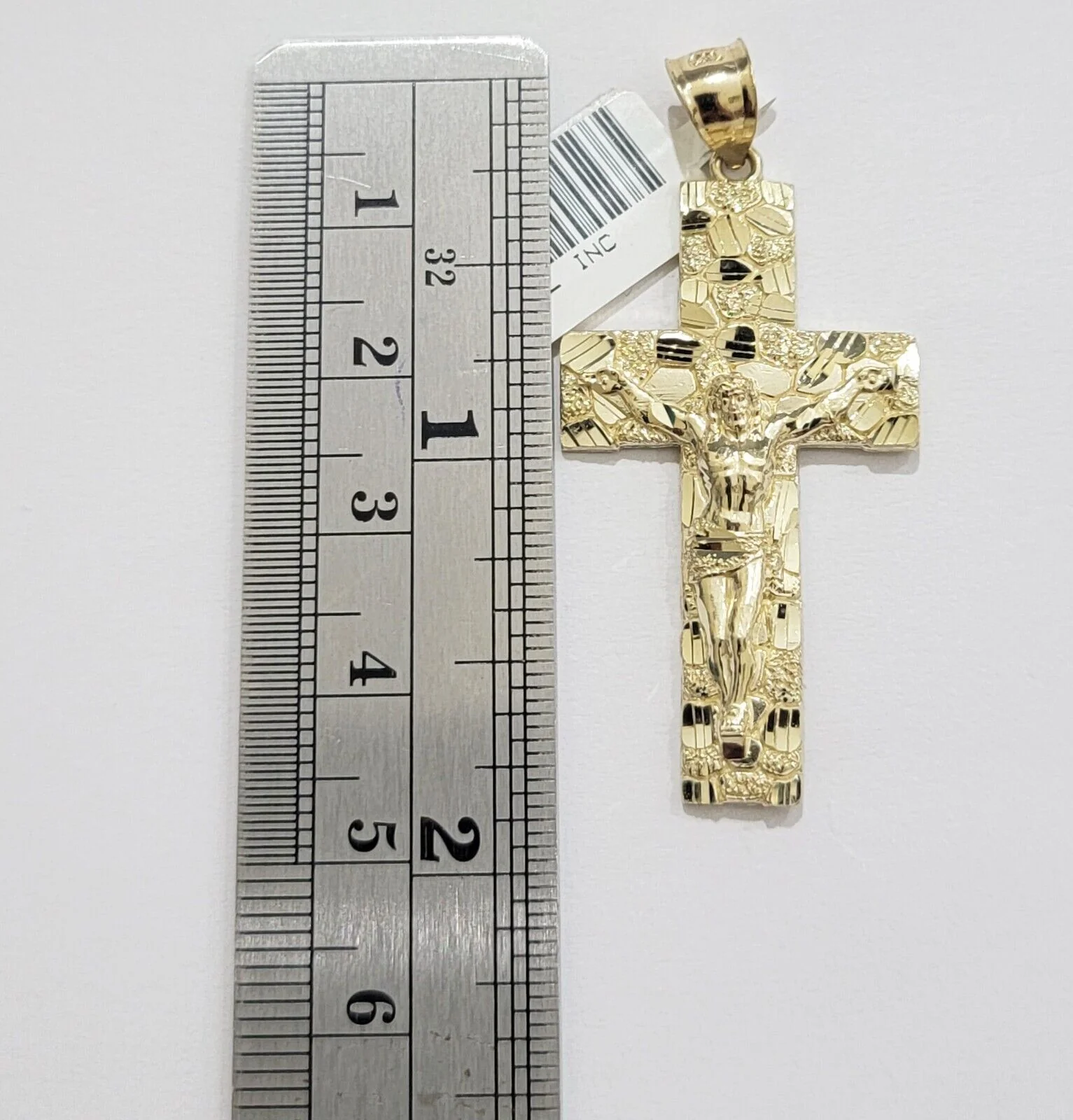REAL 14k Gold Rope Chain Necklace Nugget Cross Charm Pendant SET 3mm 18 -26 Inch - Image 2