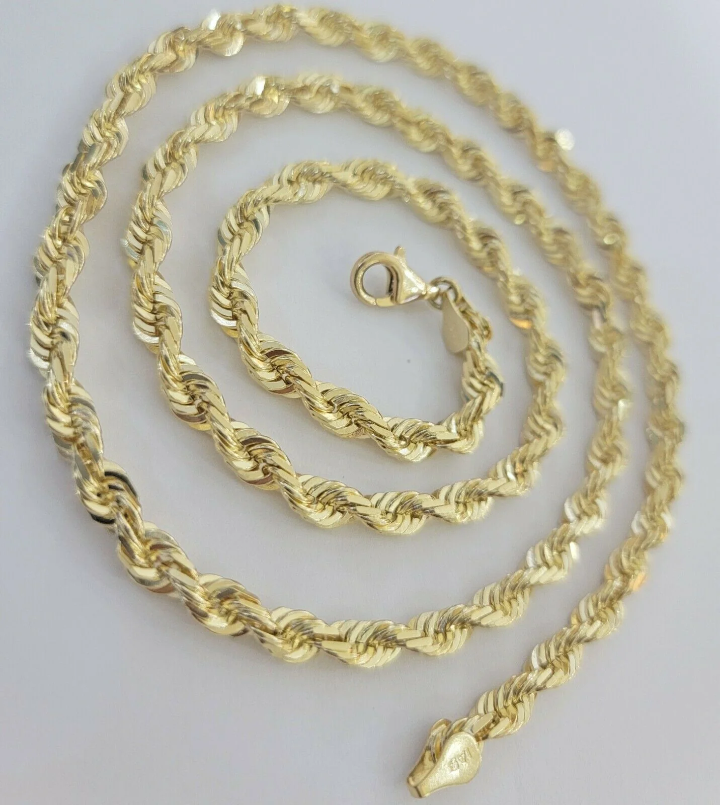 Real 14k gold Rope Chain Solid Necklace 6mm 26" inch Men women, 14kt yellow gold - Image 4
