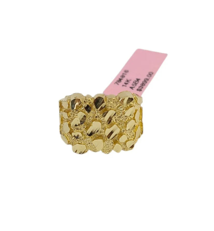 Real 14k Men Nugget Ring Yellow Gold 14Kt Genuine - Image 6