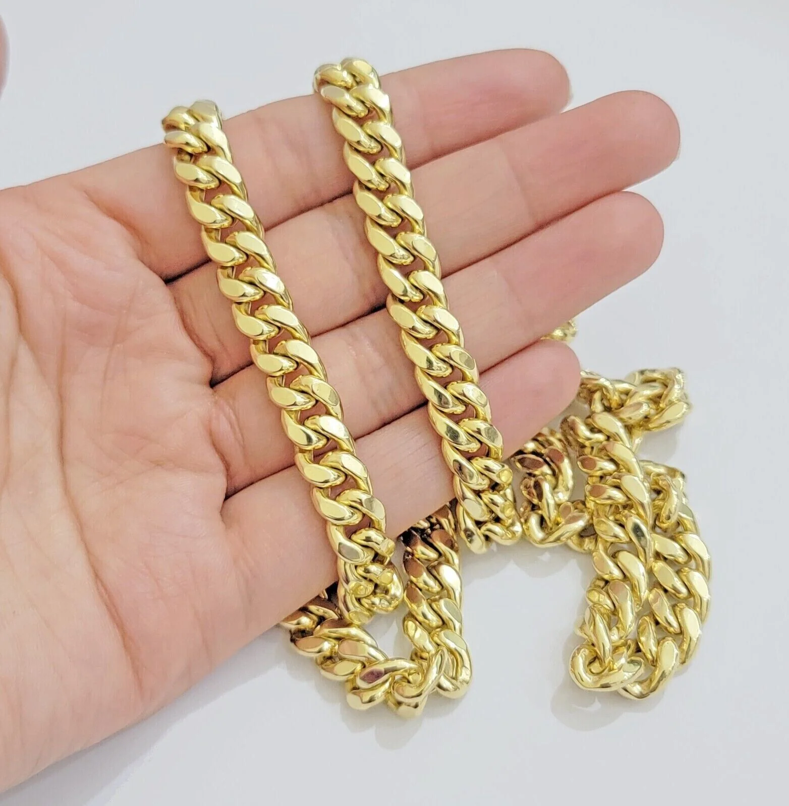 Real 14k Mens Chain Miami Cuban Link Necklace 22" 9mm 14KT Mens Real Gold Sale - Image 2