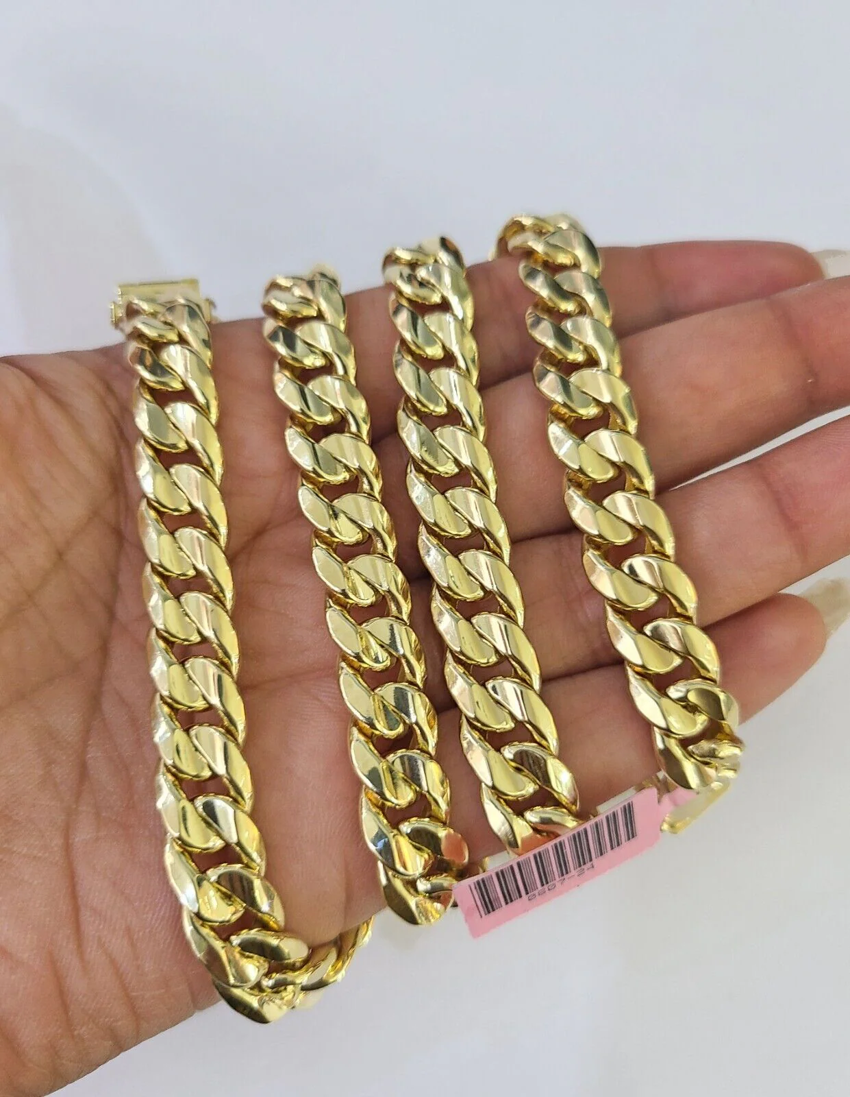 Real 14K Miami Cuban Link Chain Necklace Yellow Gold 22 inch 9mm Mens Hollow - Image 5