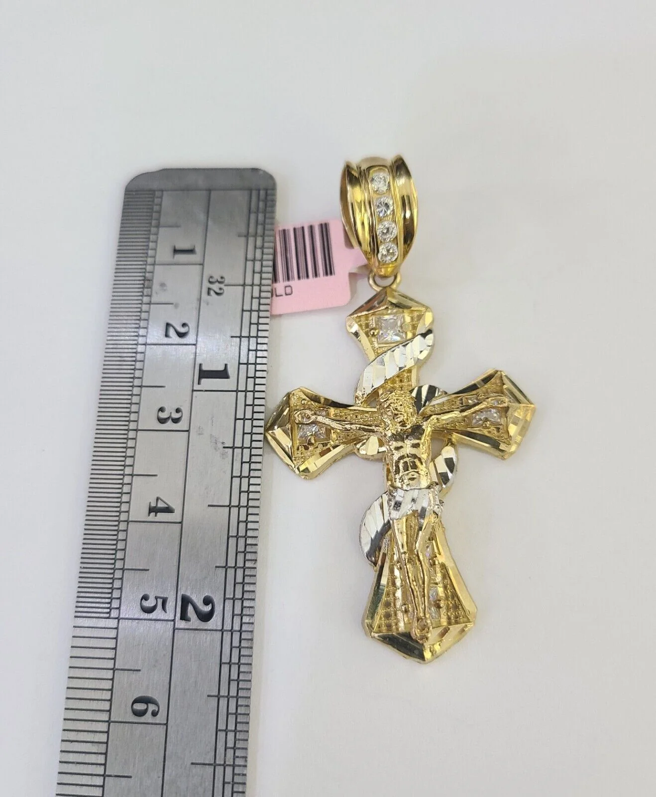 Real 14k Rope Chain Jesus Cross Charm Yellow Gold Set 5mm 20"-30" Necklace - Image 3