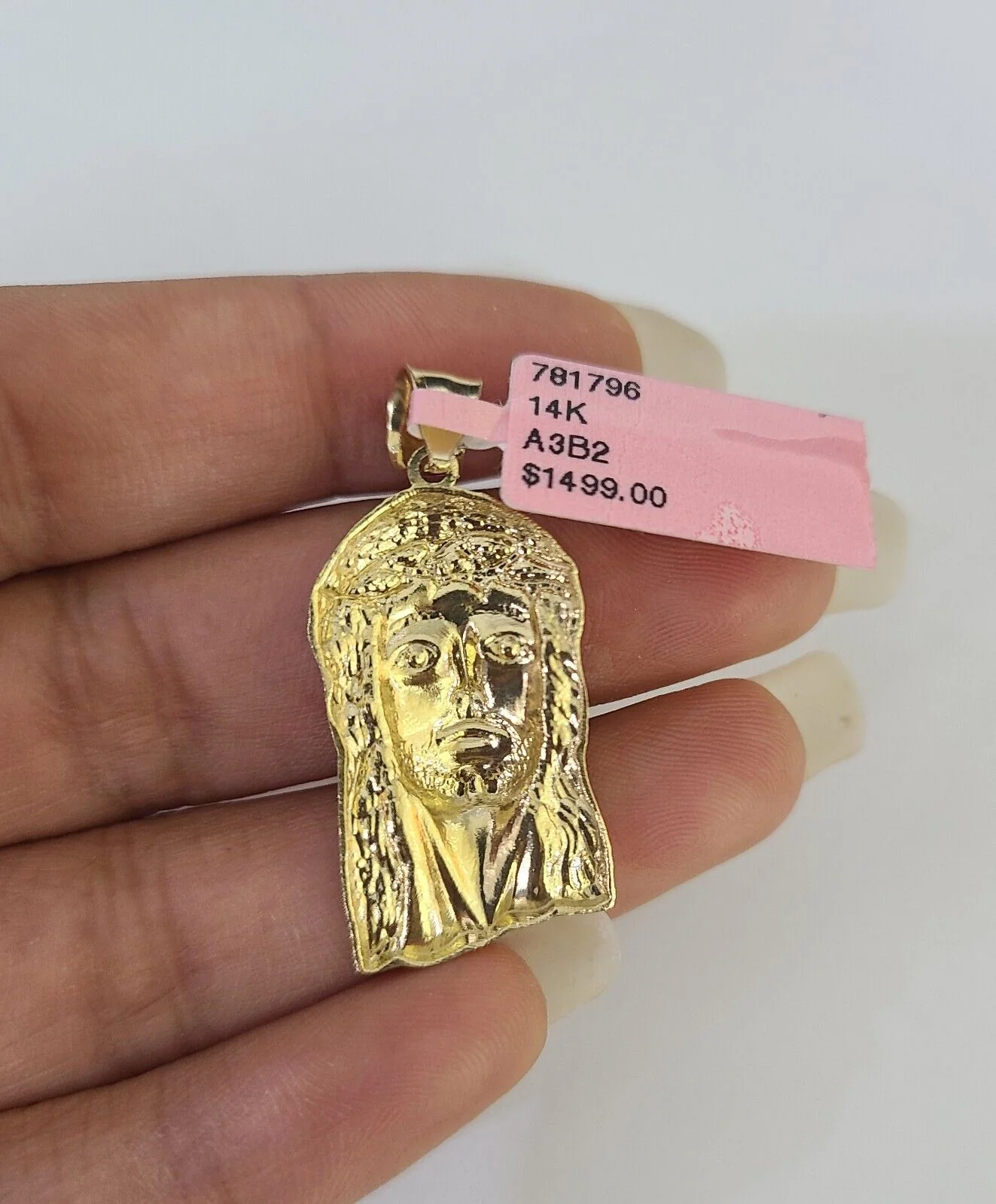 Real 14k Rope Chain Jesus Head Charm Set Yellow Gold 3mm 18-30" Necklace Pendant - Image 7