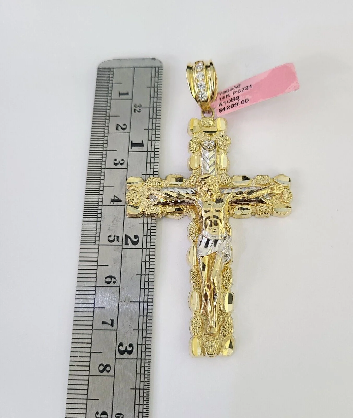 Real 14k Solid Chain Cross Charm Set Miami Cuban Link 6mm Necklace Pendant Gold - Image 6