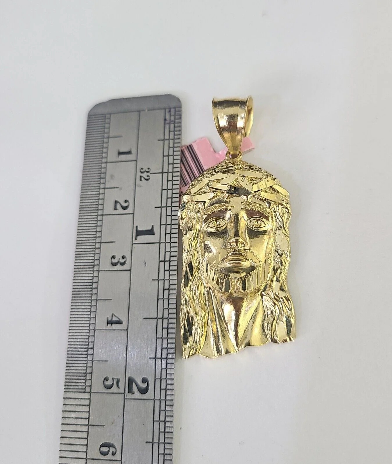 Real 14k Solid Chain Jesus Head Charm Set Miami Cuban 3mm Necklace Pendant - Image 4