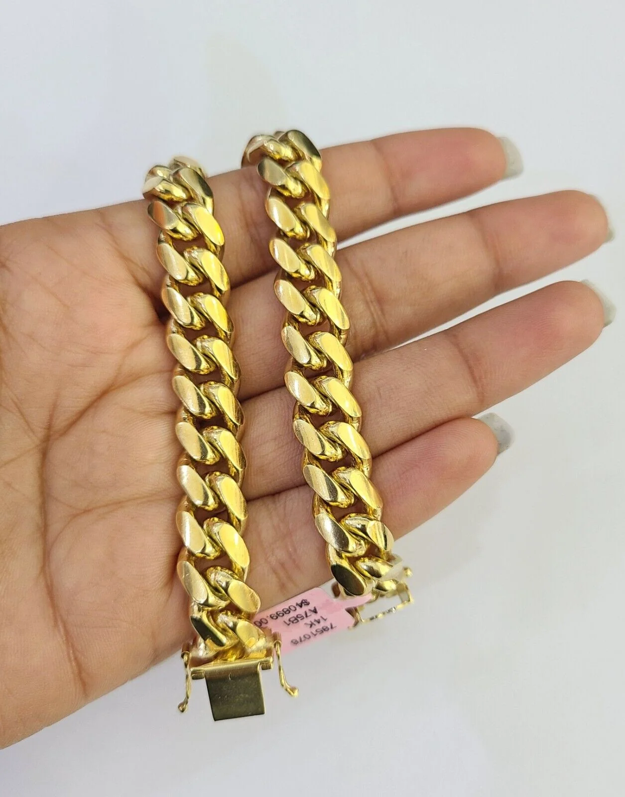 Real 14k Solid Miami Cuban Link Bracelet Gold 10mm 8.5" Box Lock 14kt Yellow - Image 2