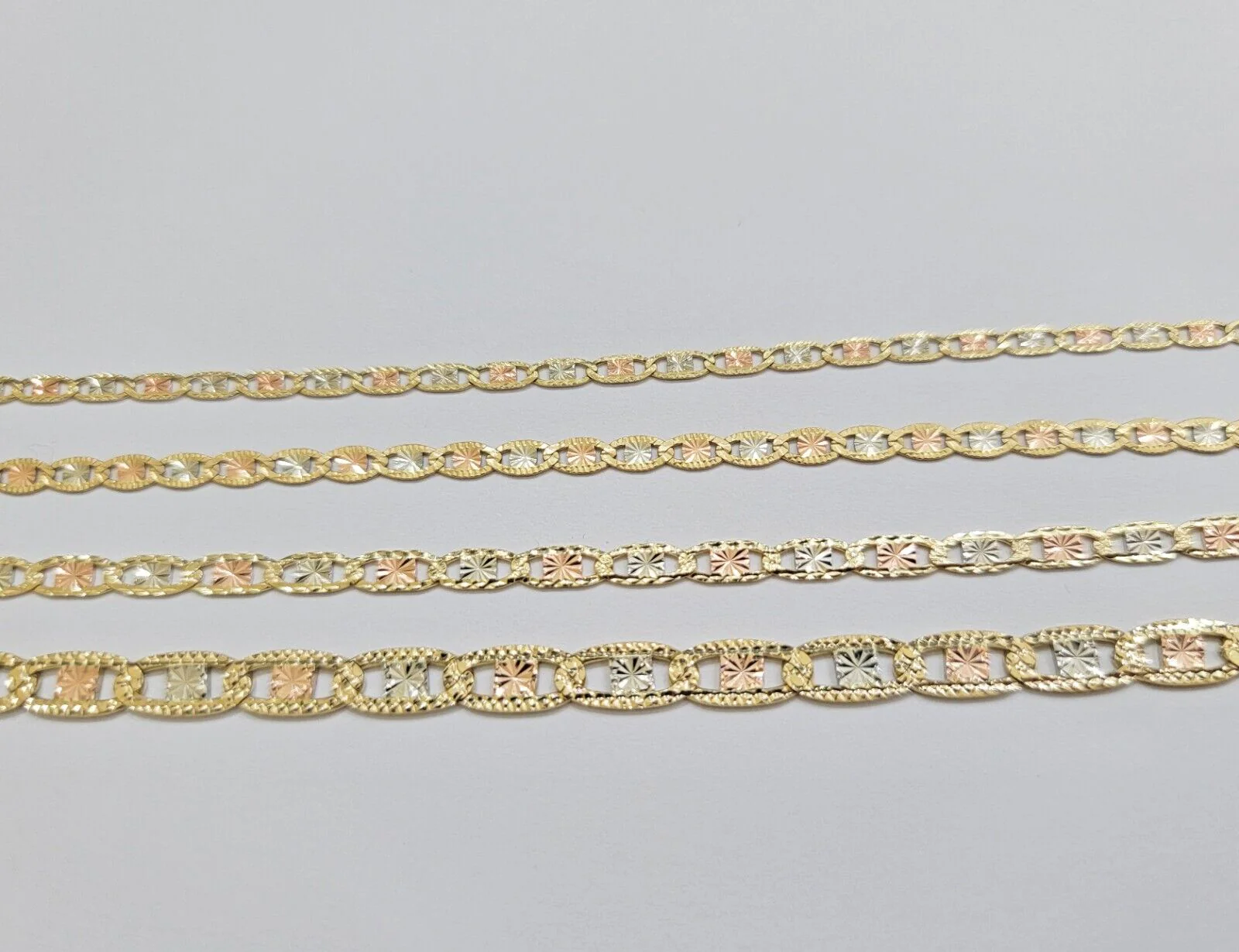 REAL 14k Trio Gold Necklace chain Ladies 3mm 3.5mm 5mm 18"-24" Women - Image 6