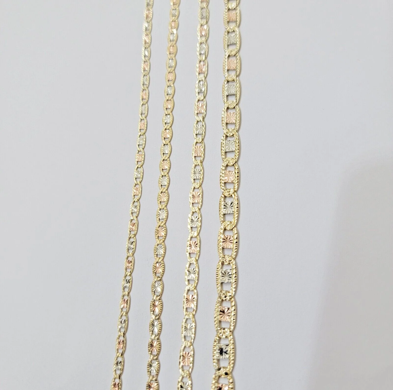 REAL 14k Trio Gold Necklace chain Ladies 3mm 3.5mm 5mm 18"-24" Women - Image 7