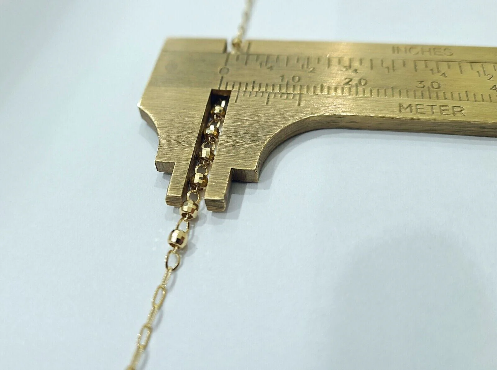 Real 14k Yellow Gold 2mm Rosary Chain 18" inch Necklace And Jesus cross Pendant - Image 6