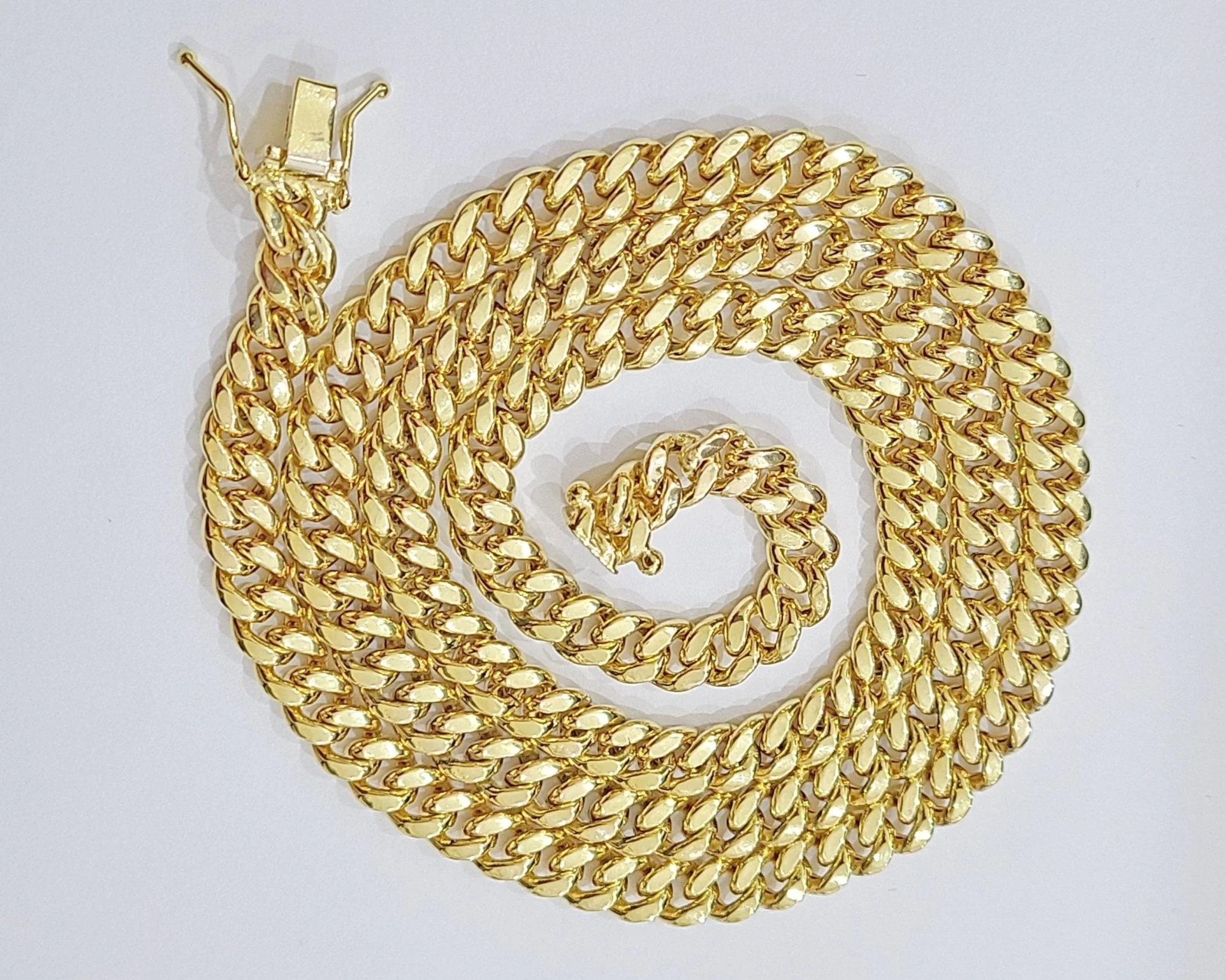 Real 14k Yellow Gold 7mm Miami Cuban Link Chain 20" Necklace Box Lock - Image 7