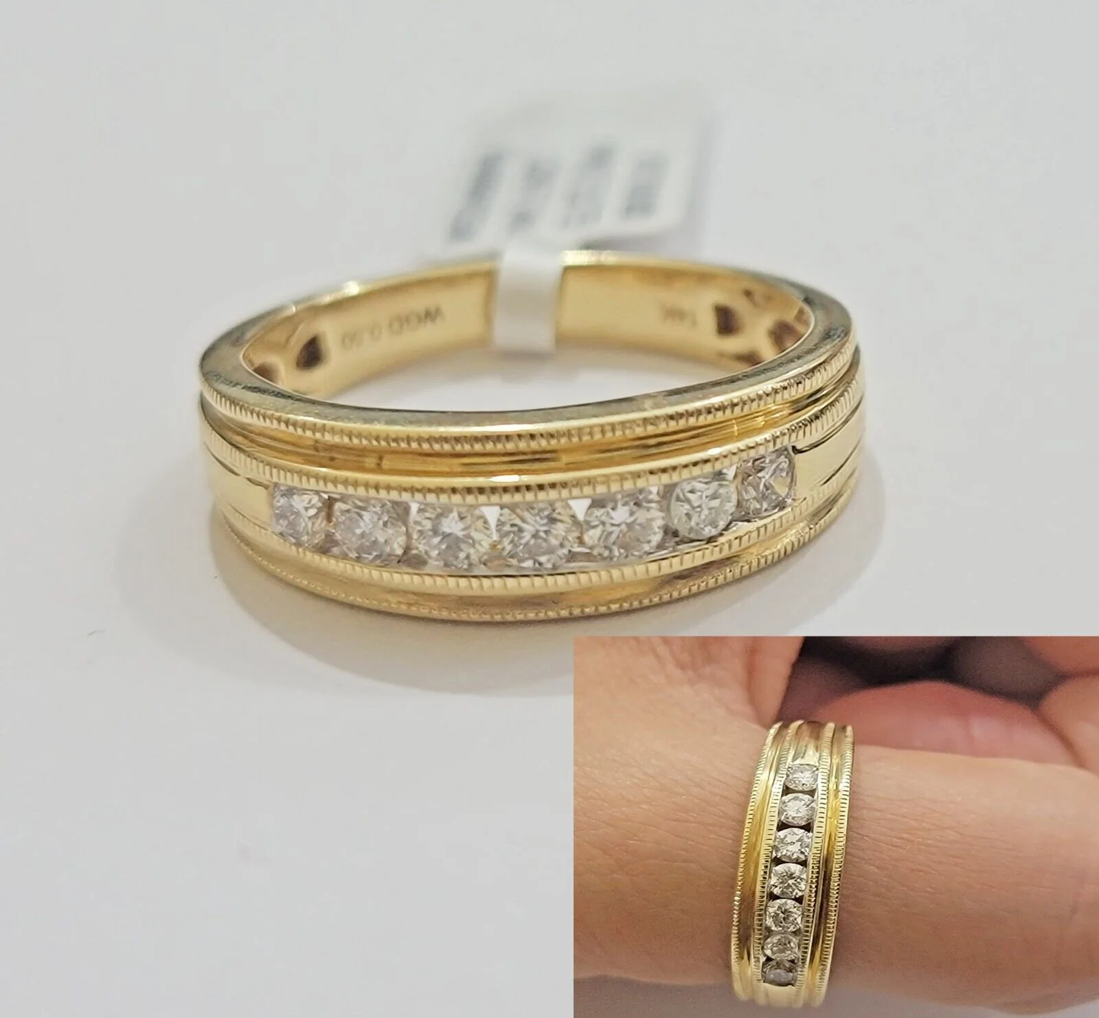 Real 14k Yellow Gold Band 1/2 CT Diamonds Men's Wedding Engagement Ring Sizes 6,7,8,9,10,11 & 12