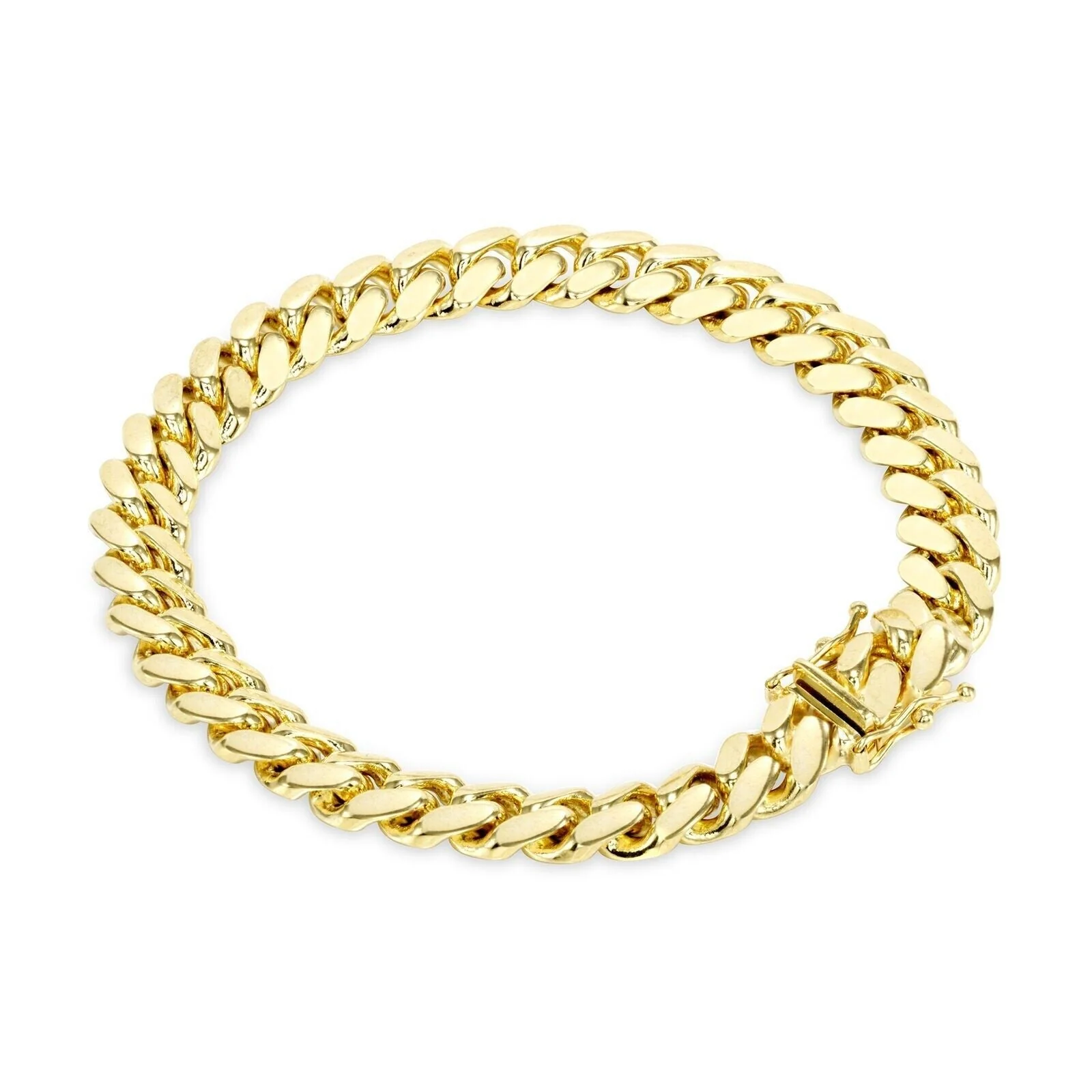 Real 14k Yellow Gold Bracelet 8 inch Miami Cuban Link 8mm mens 14kt Box Lock - Image 4