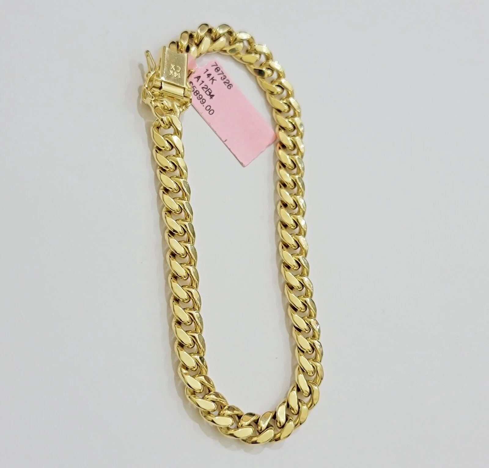REAL 14k Yellow Gold Bracelet 9 Inch 7mm Miami Cuban Link With Box Lock 14KT - Image 7