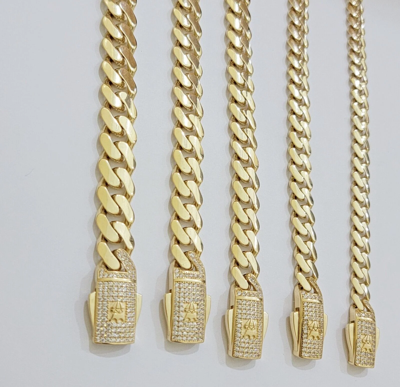 Real 14k Yellow Gold Bracelet Link Royal Monaco Cuban Link 7mm- 11mm 8 /8.5 Inch