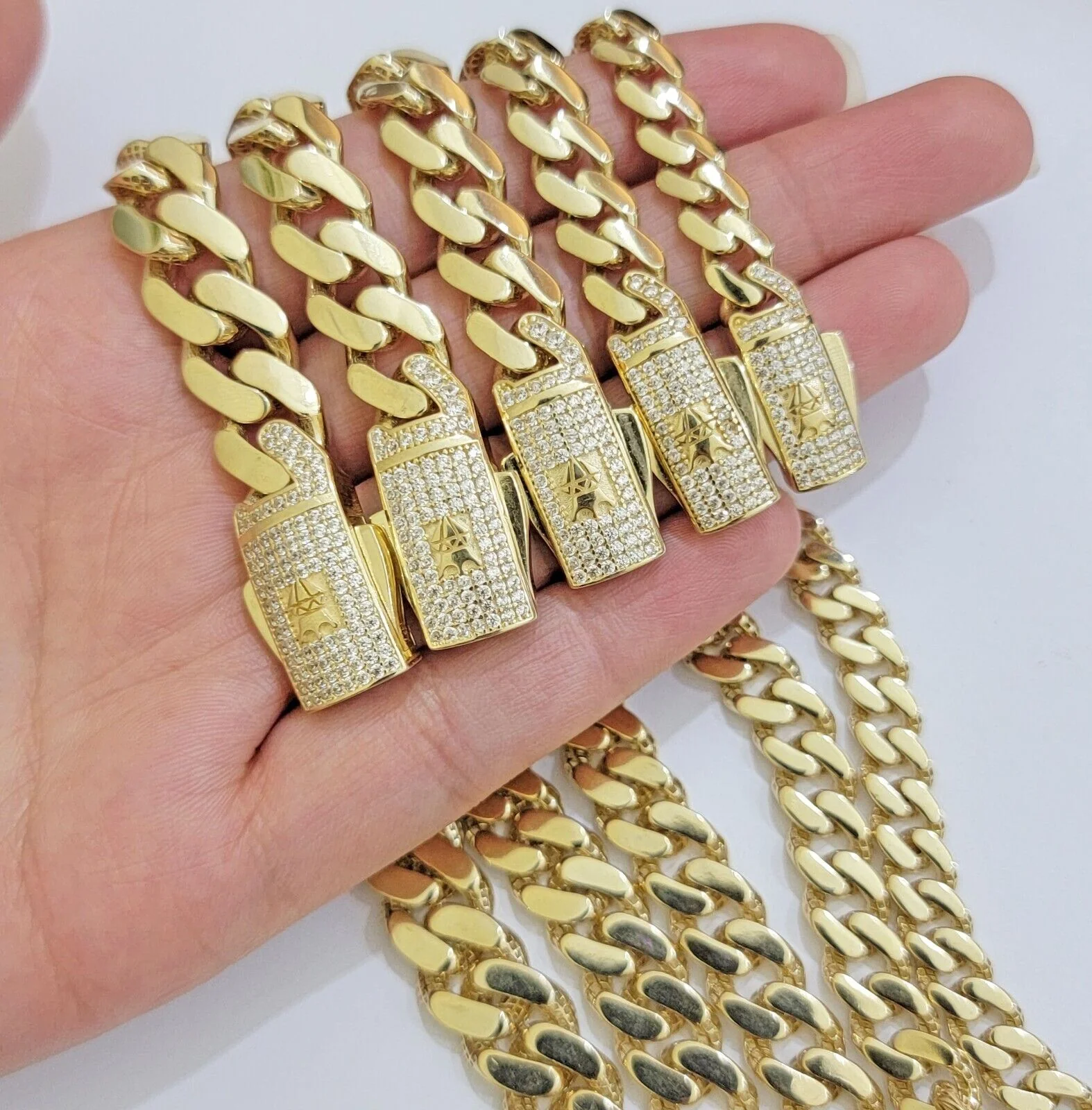 Real 14k Yellow Gold Bracelet Link Royal Monaco Cuban Link 7mm- 11mm 8 /8.5 Inch - Image 4