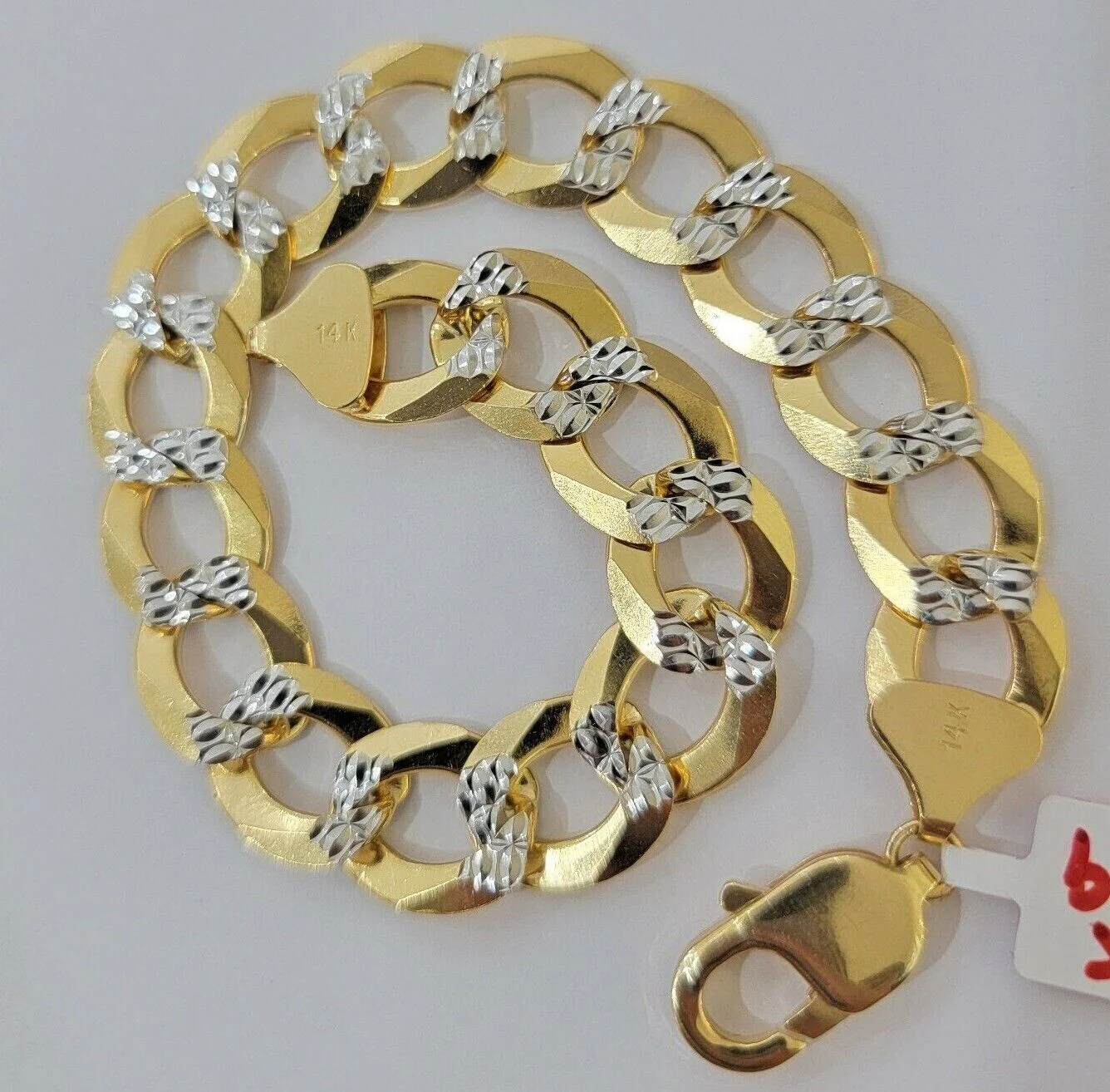 Real 14k Yellow Gold Bracelet Mens Diamond Cut Solid Cuban Curb Link 10mm 9 Inch - Image 6