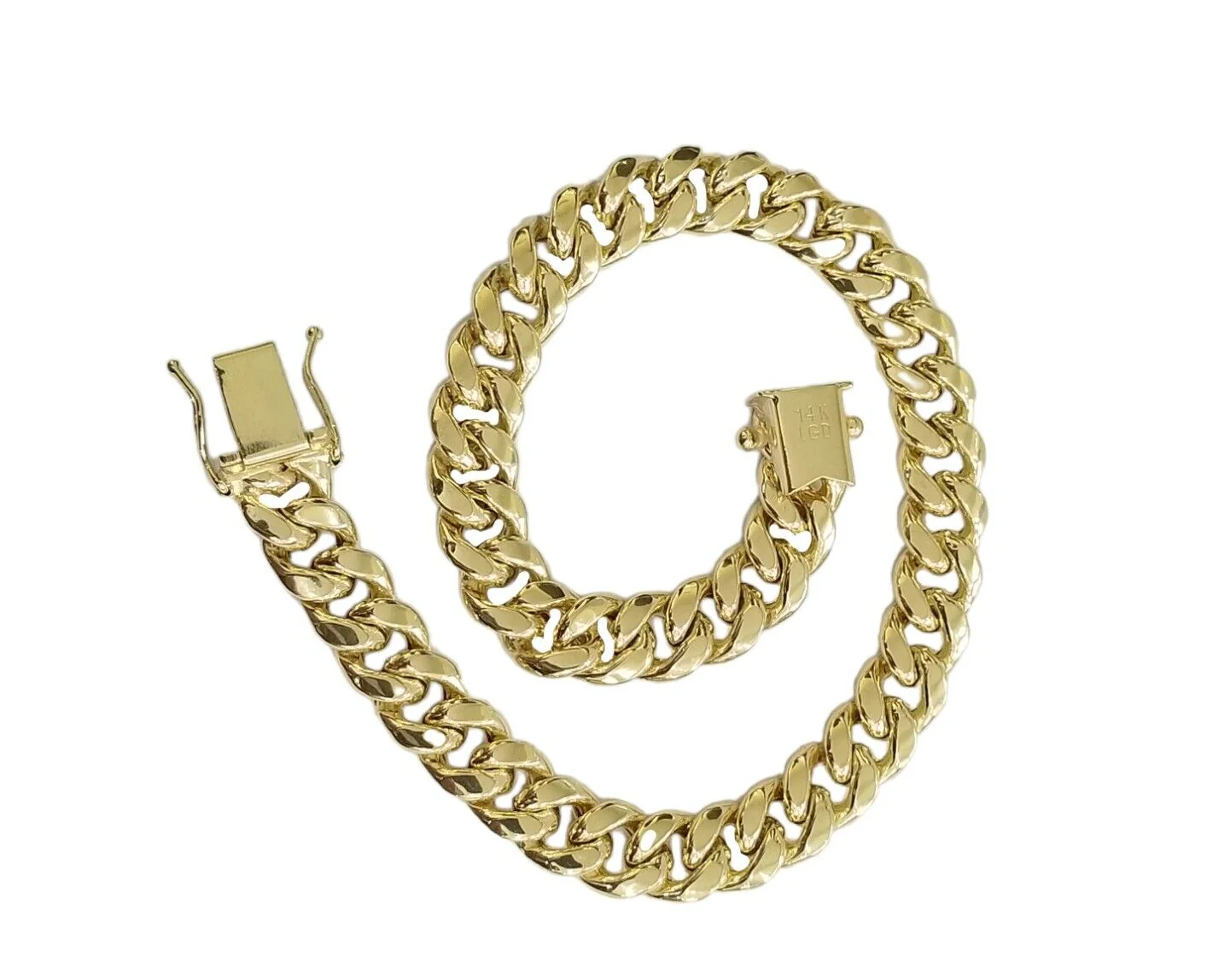 Real 14K Yellow Gold Bracelet Miami Cuban 8" Inch 7mm 14kt Gold Pura Oro - Image 2
